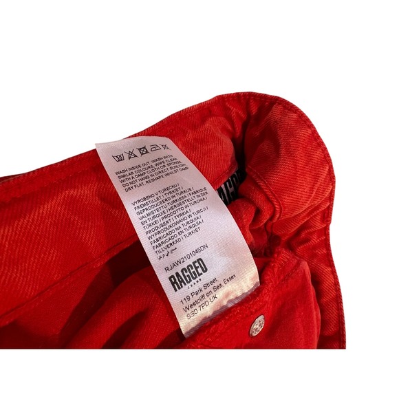 Ragged Jeans Red Denim‎ Jeans Womens Size 26 High Waist Distressed Retro - Picture 11 of 11